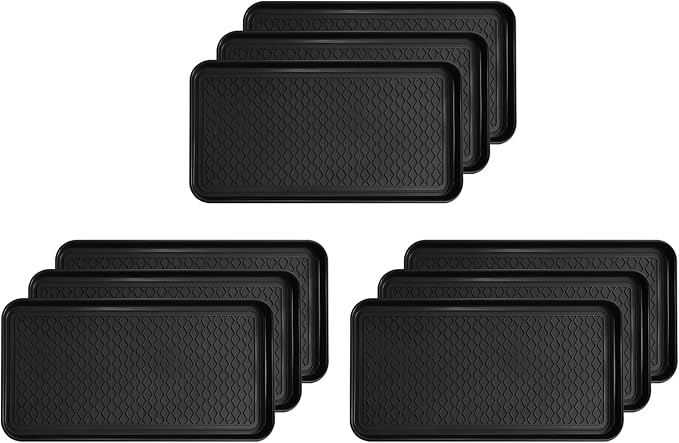 Boot Tray for Entryway, 9 Pack Waterproof Shoe Trays for Indoor Outdoor Use 30"x15" Durable Shoe Mat with Raised Edge, Non-Slip Tray for Boots, Pets, Garden & Muddy Shoes