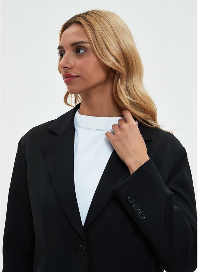 BLESSI Unisex Clergy Tab Collar Dickey Clerical Dickey Bib Collar with Insert White Collar Tab