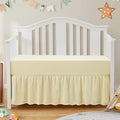 SiinvdaBZX 2-Piece Set Ruffled Crib Skirt & Soft Fitted Crib Sheet, 52"x28" + Adjustable Elastic 14" Drop, Fit for Baby Standard Crib & Nursery Toddler Bedding (Ivory)