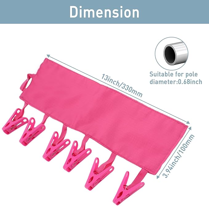 TamBee Travel Hangers Foldable for Suitcase Clothespin Travel Portable Folding Clothes Drying Hanger with 6 Clips Pack of 3 (Black, Red, Rose red)