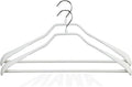 Mawa by Reston Lloyd BodyForm Series Non-Slip Space-Saving Clothes Hanger with Bar For Pants, 16 1/2", Style 42/LS, Set of 2, White