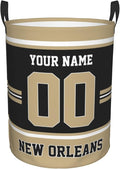Custom New Orleans Laundry Hamper Personalized Laundry Basket Customized Name And Number Collapsible Storage Basket for Bedroom Bathroom Living Room Gifts