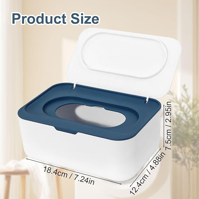 Dryer Sheet Holder, Laundry Dryer Sheet Container With Lid Dryer Sheet Dispenser Organizer Basket, Fabric Softener Sheet Storage Box for Laundry Room Washer Organization (Blue)