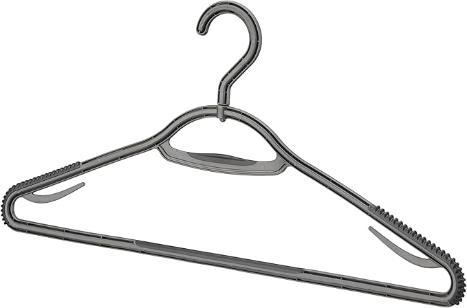 Whitmor Slim Sure-Grip Hangers with Swivel Hook - White and Gray - Set of 20