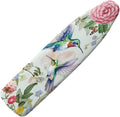 GLENLCWE Blue Hummingbird Peony Ironing Board Cover,Standard Size Iron Pad Covers Non Slip with Hook and Loop,Thick Padding Iron Board Cover Washable