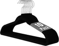 Essenziale (Essential) Luxe Premium 10 Pack Black Velvet Clothes Hangers 360° Rotating Silver Hook Slim Non-Slip Clothes Hangers for Pants, Suits, Coats & Shirts Strong Space-Saving Closet