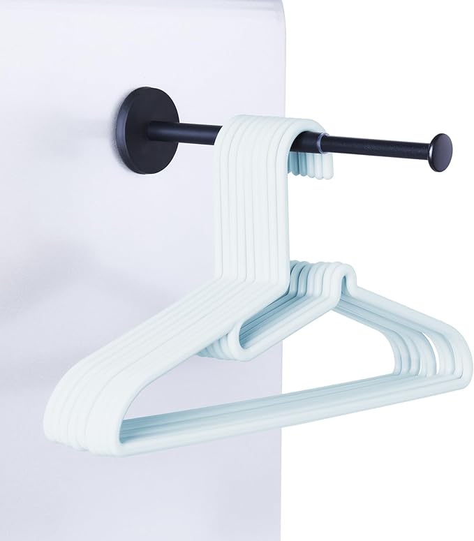 Magnetic Hanger Organizer Rack, Extendable Clothes Hanger Stacker for Washing Machine or Dryer, Space Saving Hanger Storage Holder, Keep Clothes Hangers in Hand, Black, Pack of 1