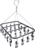 Aluminum Alloy Clothes Drying Hanger with 26 Clips, for Drying Socks, Baby Clothes, Bras, Towel, Underwear, Hat, Scarf,Gloves and Small Items，Matte Grey