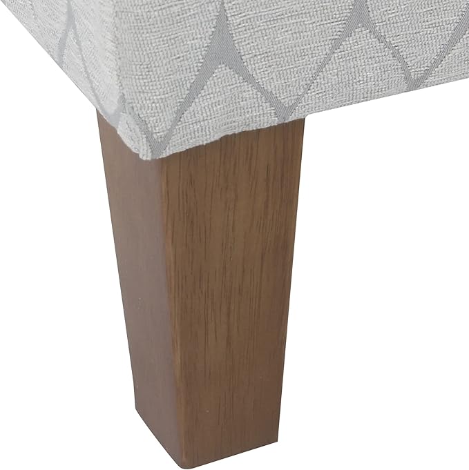 Kinfine K6384Np-F2244 Geometric Patterned Fabric Upholstered Wooden Bench with Hinged Storage, Large, Gray and Brown