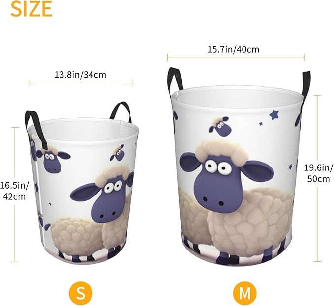 Large Laundry Hamper Sheep Laundry Basket With Handles Freestanding Waterproof Clothes Hamper For Laundry Room Bedroom Bathroom College Dorm Medium