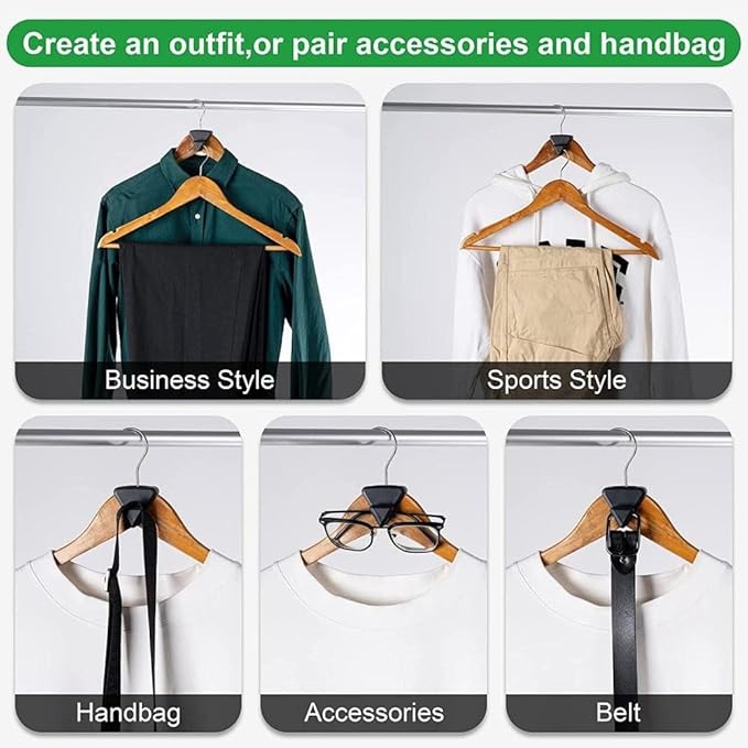 Space Saving Hangers Clothes Hanger Connector Hooks, Hanger Extender for Connection Hook Plastic Clothes Hanger for Closet Organizer and Storage (12 Pcs, Double head)