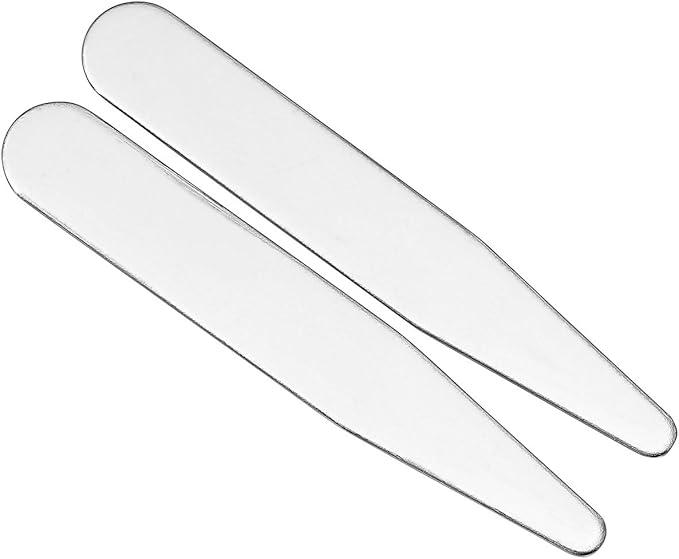 Zysta Personalized Engraving 6pcs Shirts Collar Stays Support 2.2" 2.5" 2.75"