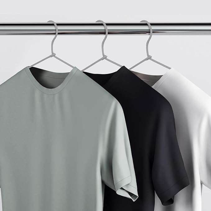 15 Pcs Fabric Wrapped Metal Hangers Covered Wire Hanger Metal Coat Hangers Non Slip for Clothes Closet Clothing Suit Shirt Pant (Gray)