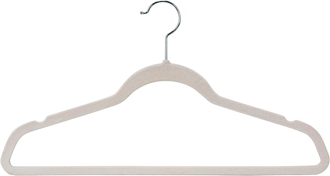 Laura Ashley 25 Pack Slim Velvet Hangers| Durable | Strong Plastic | Slim | Keeps Shape | Closet Organization | White | Holds 10lbs | Holds Shape