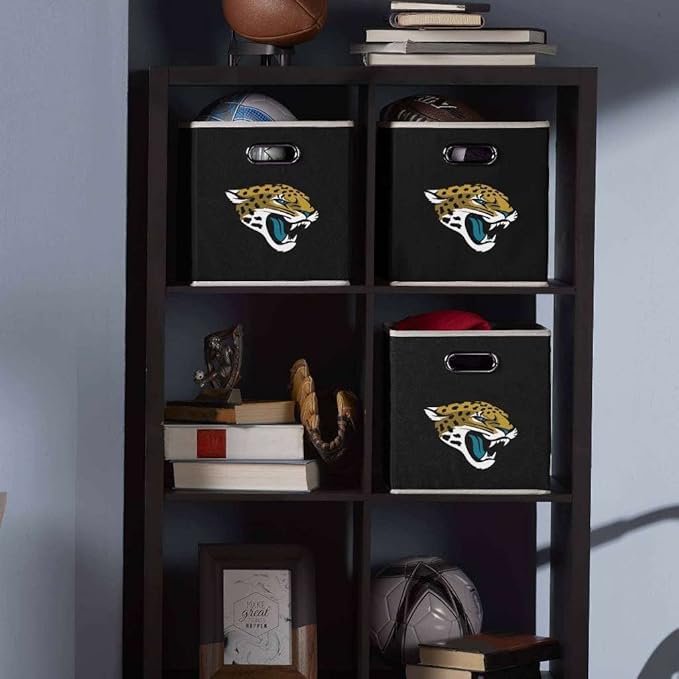 Franklin Sports NFL Storage Bins - Collapsible Cube Container + Basket - NFL Office, Bedroom + Living Room - 11"x11"