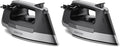 Proctor Silex Steam Iron for Clothes with Durable Stainless Steel Soleplate, 1500 Watts, 8’ Retractable Cord, 3-Way Auto Shutoff, Anti-Drip, Gray and Black (14250) (Pack of 2)