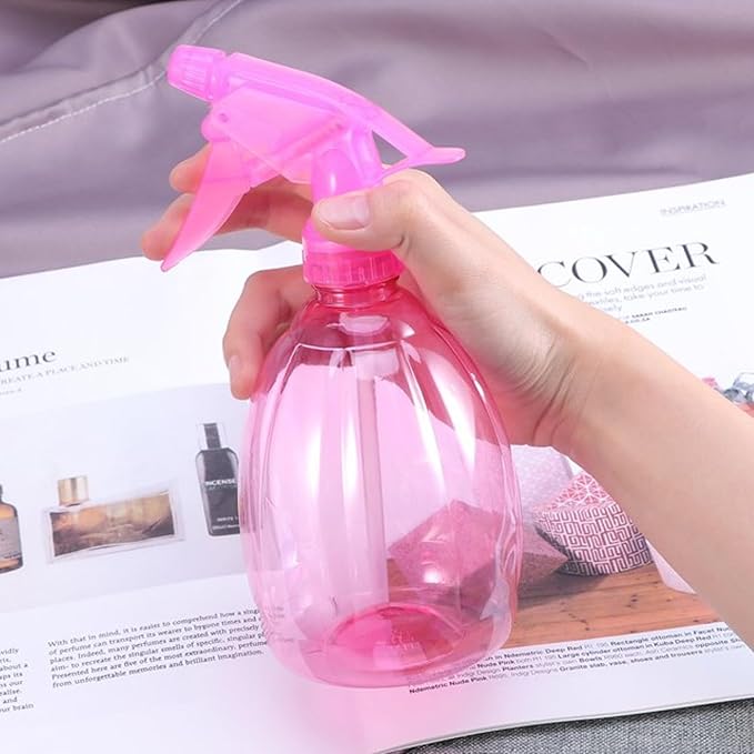 Spray Bottles 500ml 16 Oz Clean Squirt Bottle Colorful Multi-uses Spray Bottles for Cleaning, Water Flowers, Plant Care, Ironing, Hair Care, Gardening Cosmetics Kitchen Bathroom (Pack of 2) Pink