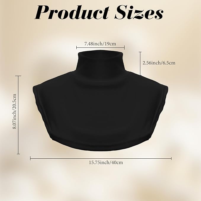 2Pcs Detachable Fake Turtleneck Collar Mock Turtleneck Collar False Half Blouse Collars for Women Men