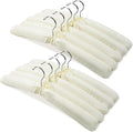10 Pack Anti Slip Padded Hangers, 17 Inch Beige Cushioned Hangers with Sponge Shoulder Pads for Coat, Sweater and Wedding Dress