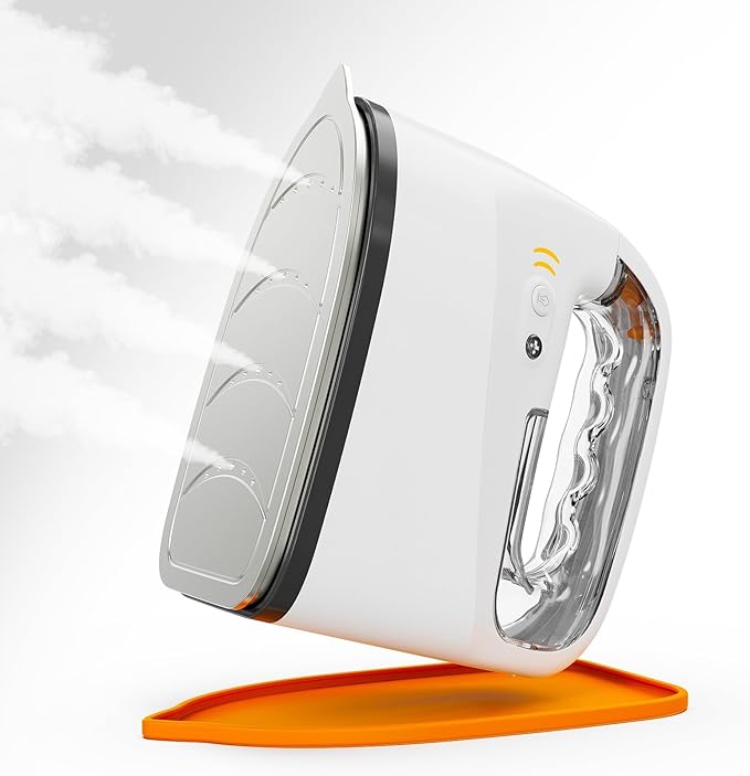 2-in-1 Steam Iron & Garment Steamer for Clothes, 0.78oz/min Powerful Steam, 35dB Quiet, 30s Heat Up, Ceramic Plate (280°F), 360° Rotation, 250ml Tank, Portable for Home Travel (New Model)