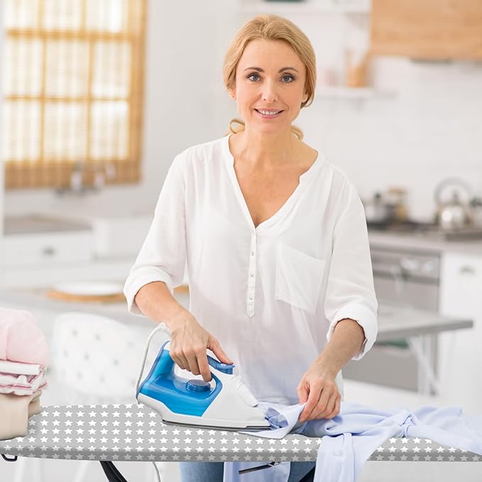 Ironing Board Cover and Pad 15" x 54", 4 Layers Extra Thick Iron Board Cover, Standard Size Ironing Board Cover Scorch Resistant Elastic Edge and Loop Fastener Strap