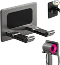 Hair Dryer Holder, Hair Dryer Holder Wall Mounted,New Upgrade Stainless Steel Self Adhesive Blow Dryer Holder Rack for Most Hair Dryers