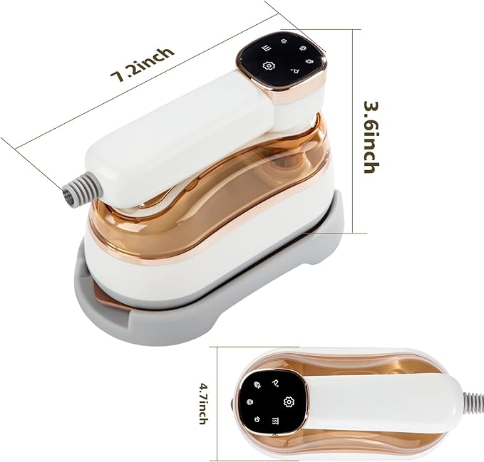Portable Steamer Iron for Clothes, 1200W Handheld Mini Travel Steamer with 4 Modes, 150ml Powerful Clothes Wrinkle Remover with LCD Display, A Small Iron Suitable for Home, Dorm & Travel (Beige)
