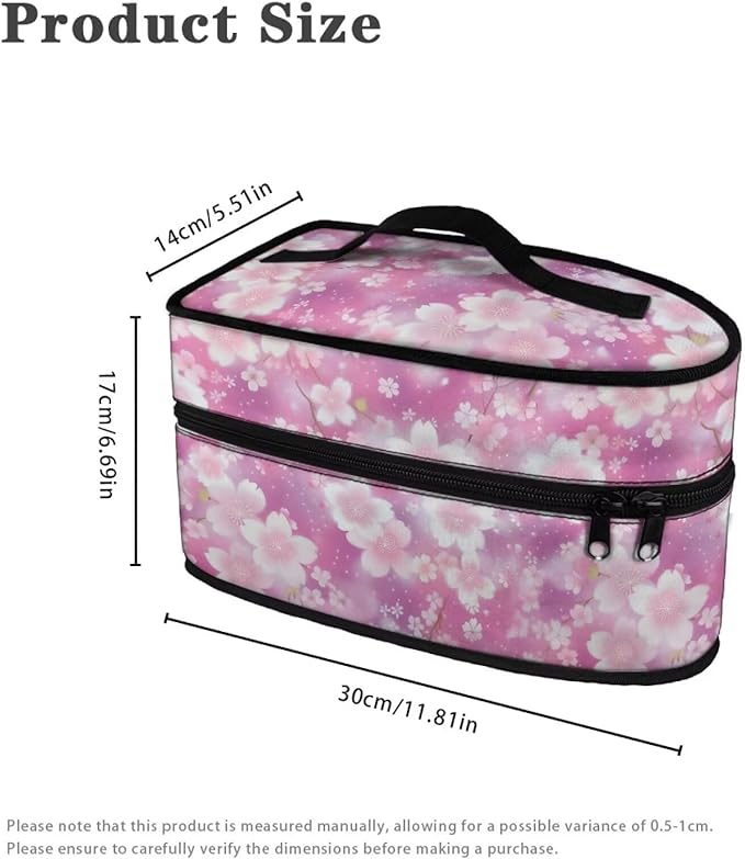 Pink Cherry Blossom Iron Portable Storage Bag for Travel Full Size Iron Tote Bag Compatible with Mini Project Steam Irons Portable Iron Protective Cover