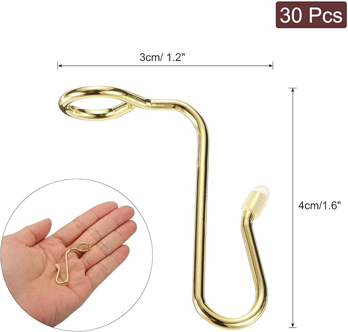 uxcell 30 Pcs Clothes Hanger Connector Hooks, Metal Hanger Extender Hooks for Wooden Metal Clothes Hangers Gold Tone