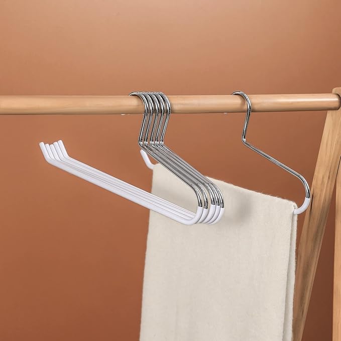 VASLIM 12 Pack Blanket Hangers Heavy Duty Black Vinyl Coated Nonslip - Great for Quilts, Comforters, Table Cloths, Towels, Sleeping Bags,Drapery and bedspreads(White)