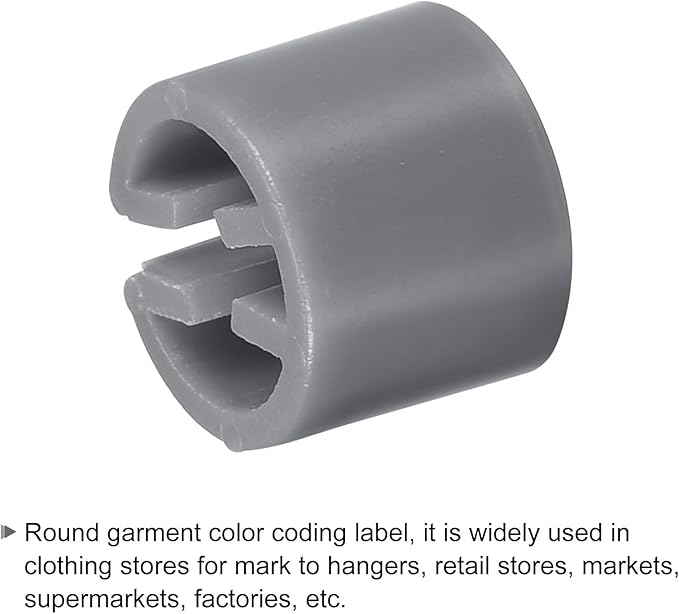 MECCANIXITY Clothes Hanger Marker Blank Fit 3.5mm Rod for Garment Color Coding Gray Count 300
