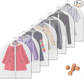 Dust Proof Garment Bags 7 Piece Set - 31 Inch Translucent Garment Covers with Full-Length Zipper for Closet Clothes Storage and Travel. Bonus: 5 Natural Cedar Ball.