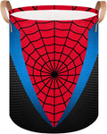 Large Laundry Basket Hamper - Red Blue Spider Web 62L Collapsible Storage Bin for Blankets,Kids Toys, Dirty Clothes, Tall Baby Nursery Hamper for Bathroom, Boys Bedroom Decor,Gift Basket