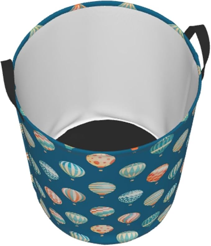 Cute Hot Air Balloons Round Laundry Hamper Storage Basket Toys Clothes Organizer Bin For Home Bathroom Bedroom Dorm Nursery, 62l
