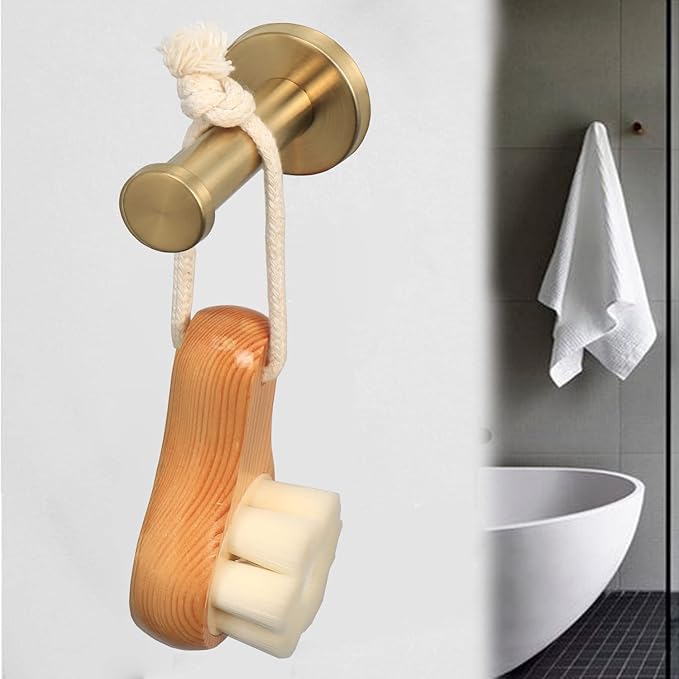 Bath Towel Hooks, 6 Pack Round Coat Hooks, Sturdy Wall Mounted Robe Hook, SUS 304 Stainless Steel Heavy Duty Clothes Hanger, Wall Towel Hooks for Bathroom Bedroom Kitchen (3 in, Gold)