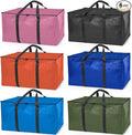 ClearSpace Heavy Duty Moving Bags or Storage Bags – Storage Bins with Lids, Large Moving Boxes with Backpack Straps & Zippers,– Packing Box & Moving Supplies for College Dorm, 6 Pack