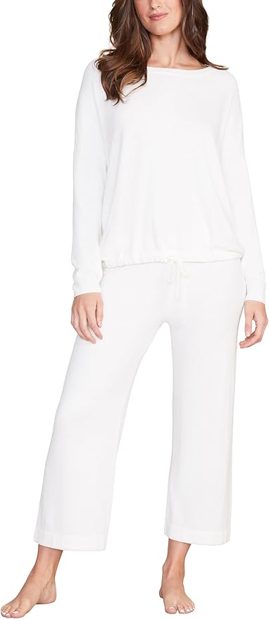 Barefoot Dreams CozyChic Ultra Lite Slouchy Pullover for Women, Ultra Soft Long Sleeve, Crew Neck Pullover