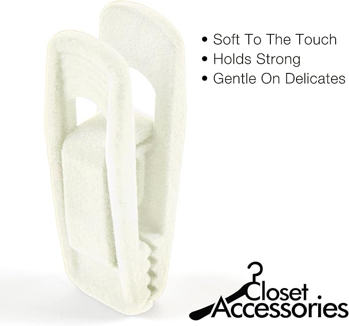 Velvet Clips, 20 Pack, Durable Non- Breaking Material, Matching Hangers of Our Brand and Your existing Velvet Hanger, Suitable to Hang Many Types of Clothes. (Ivory)