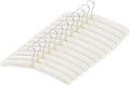 Tosnail 12 Pack Fabric Padded Hangers, Foam Padded Wedding Dress Hangers for Coat, Blouse, Sweaters, Bride Dress, Clothes - White