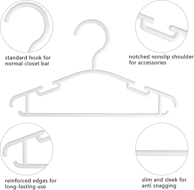 GoodtoU Baby Clothes Hangers, 60pcs Kid Hangers Plastic for Toddler Infant Childrens Small Kids Clothing