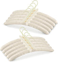 JS HANGER Padded Hanger for Sweaters - 17 Inch Extra Large Heavy Duty Satin Covered Coat Hangers No Shoulder Bump for Women Clothes, Sweaters, Dresses, Clothing, Weddings, Lingerie Pack of 10, Ivory