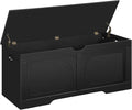 Storage Chest, 47.2” Toy Box, Entryway Storage Trunk, Shoe Bench with Storage, Engineered Wood Storage Cabinet with 2 Safety Hinges, Entrance Bench for Bedroom, Living Room, Black SCBK2201