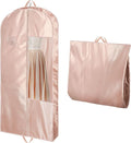 Garment Bags for Hanging Clothes and Travel with 4" Gusseted, Suit Cover for Clothes,Coats,Suit,Jackets,Dress,Shirts,Skirt. (Pink-48"-1pcs-Satin Fabric)