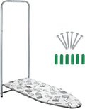 Duwee 14"x38" Wall Mounted and Door Mounted Ironing Board with Heat Resistant Cover