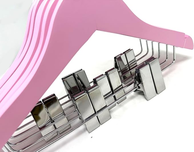 Kids Hangers with Metal Clips Pant Bar 4T-10 (Lilac Sachet Pink)