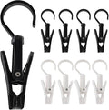 20 PCS Laundry Hooks Clip, Plastic Clothes Pins, Super Strong Hanger Clips, Swivel Hooks Clip for Clothing Store Home Office & Workshop, White & Black