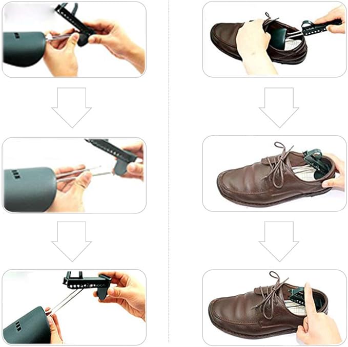 WAJJ 20 Pairs Plastic Shoe Tree Stretcher Shaper for Women Adjustable Length Shoes Boot Holder Shaper Support(Black Women)