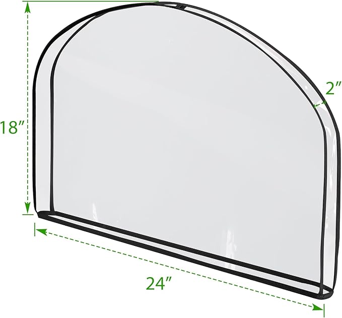 KEEGH 18"H Shoulder Covers for Clothes (Set of 12) Breathable Garment Covers Closet Dust Covers Protectors Hanger Covers for Clothes, 2" Gusset Hold More Suit, Coats, Jackets, Dress, Clear/Black