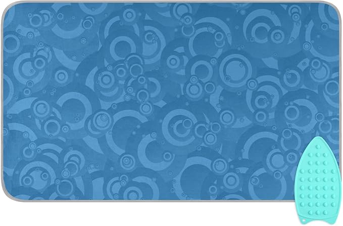 Portable Ironing Mat for Table Top Iron Pad Heat Resistant Blanket Portable Travel Ironing Board Covers Tabletop Sewing Pressing Quilting Large 27.6x47.2Inches Blue