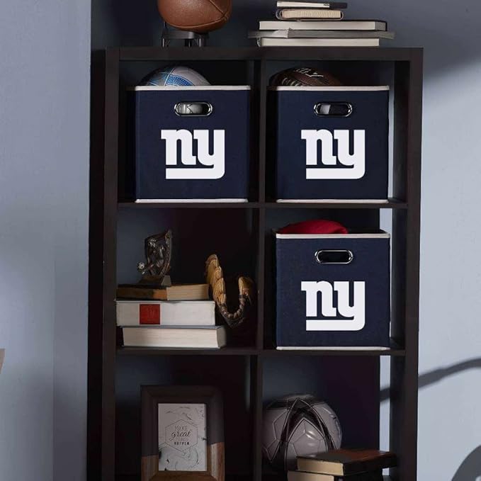 Franklin Sports NFL Storage Bins - Collapsible Cube Container + Basket - NFL Office, Bedroom + Living Room - 11"x11"
